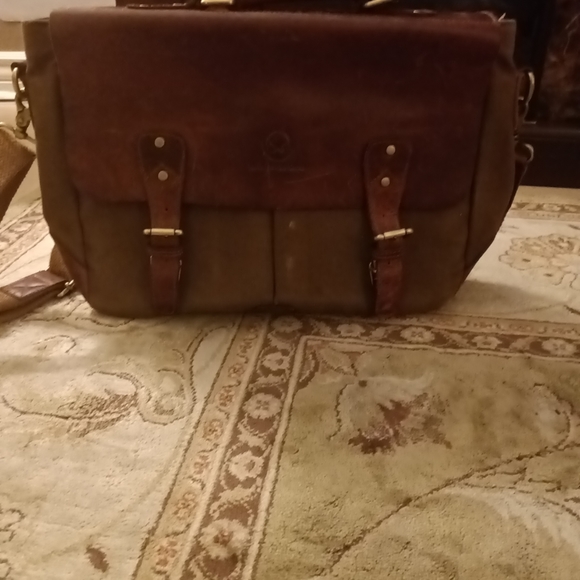 Aaron canvas leather crossbody bag - Picture 3 of 9